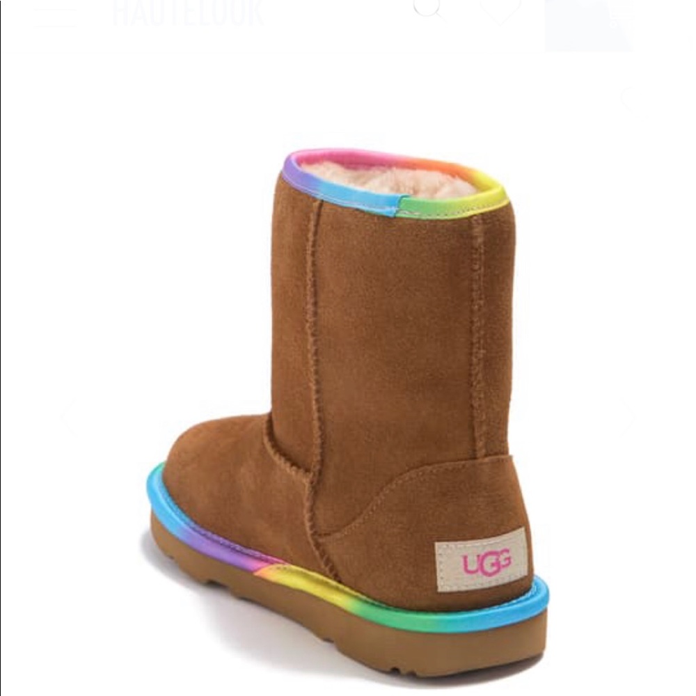 UGG Rainbow Trim Genuine Shearling Lined Boot - Picture 2 of 11